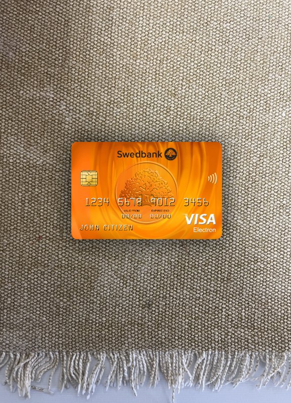 Download Latvia Swedbank visa electron card photolook front Photoshop template